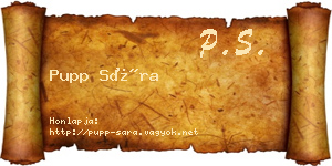Pupp Sára névjegykártya