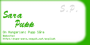 sara pupp business card